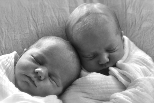Twins-two-weeks-old